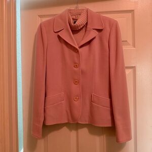 Harve Benard Pale Pink Wool and Cashmere Blazer with Matching Turtleneck